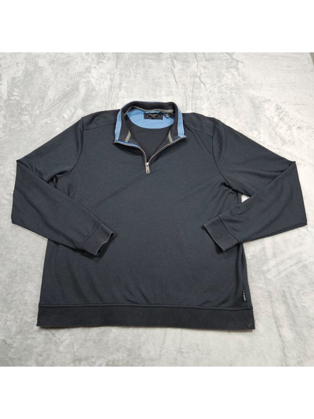 Ted Baker Top Mens 6 XXL Black 1/4 Zip Slim Fit Stretch Lightweight Golf Sweater